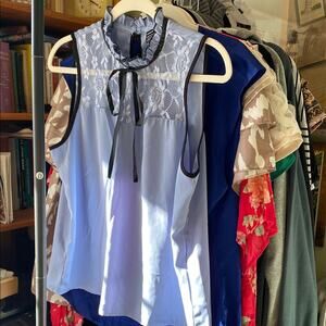 Shein Blue Lace Sleeveless Top